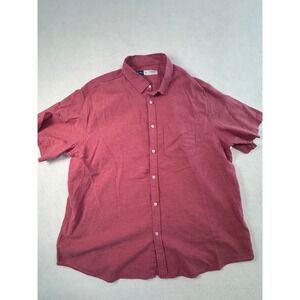 Old Navy Mens XXL Everyday Shirt  Linen Blend Short Sleeve Button Down Regular‎